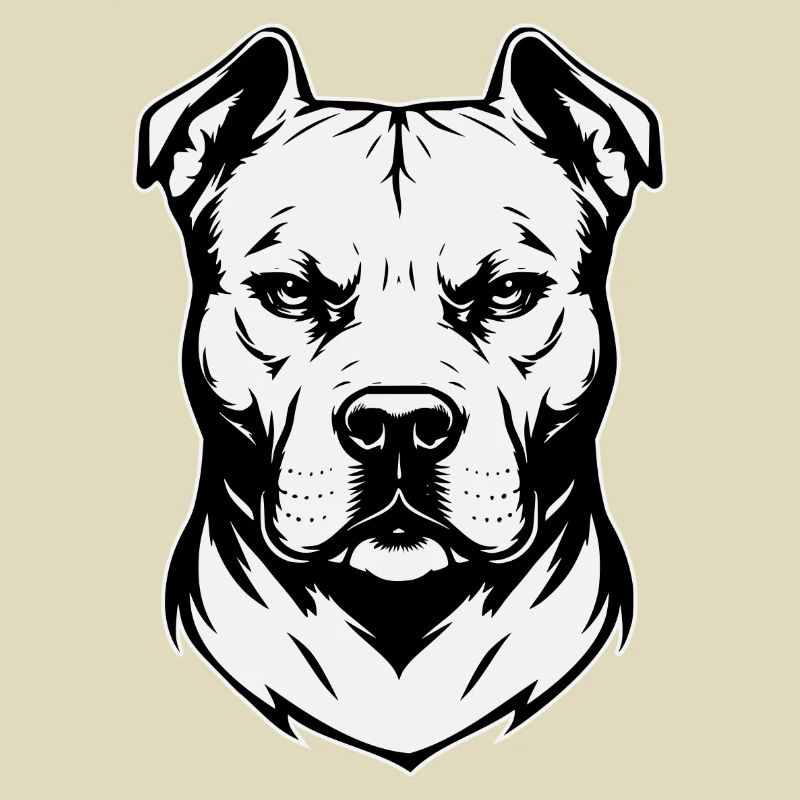 Conception Pitbull noir et blanc