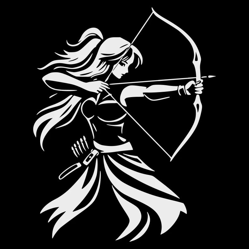 Silhouette d’archer avec arc