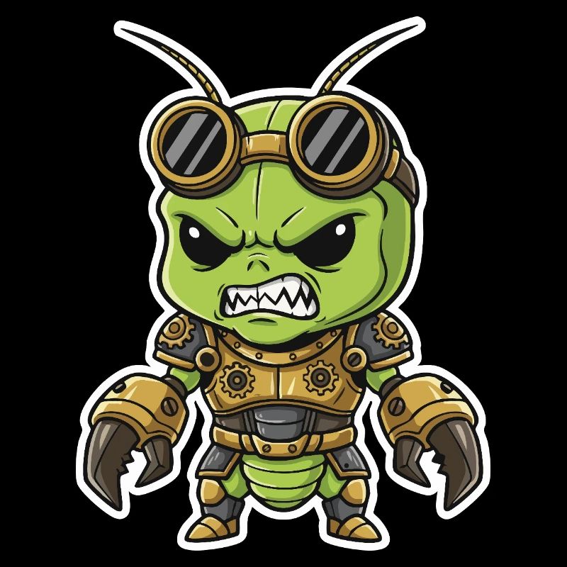 Alien Steampunk Warrior Armor Brass