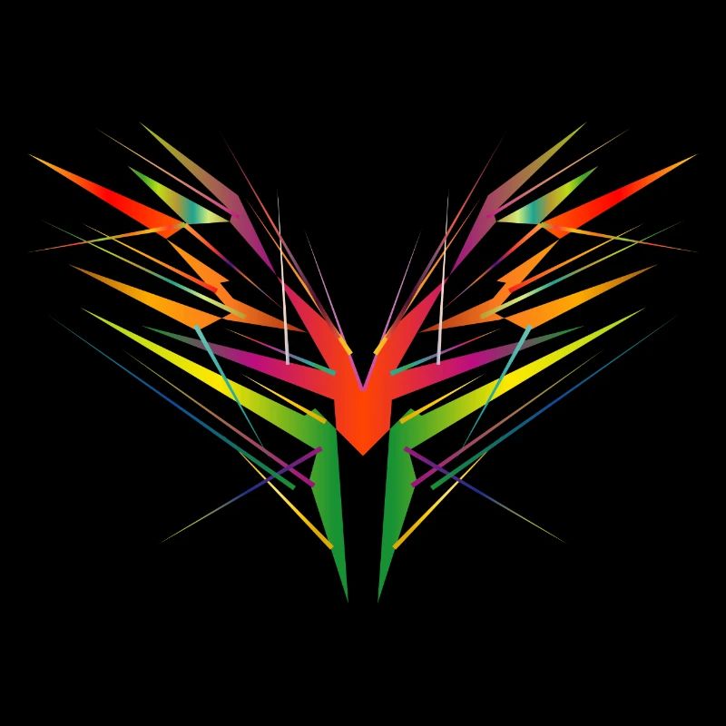 forme d’aile abstraite colorée