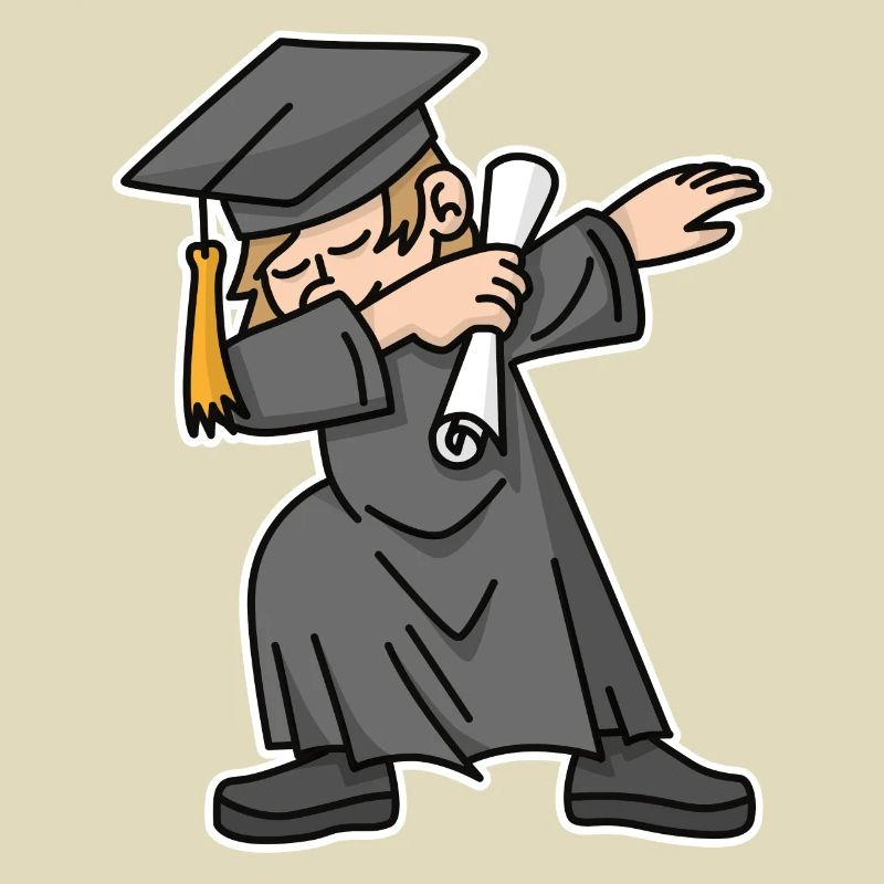 Junge Student dab dabbing Absolvent Schule