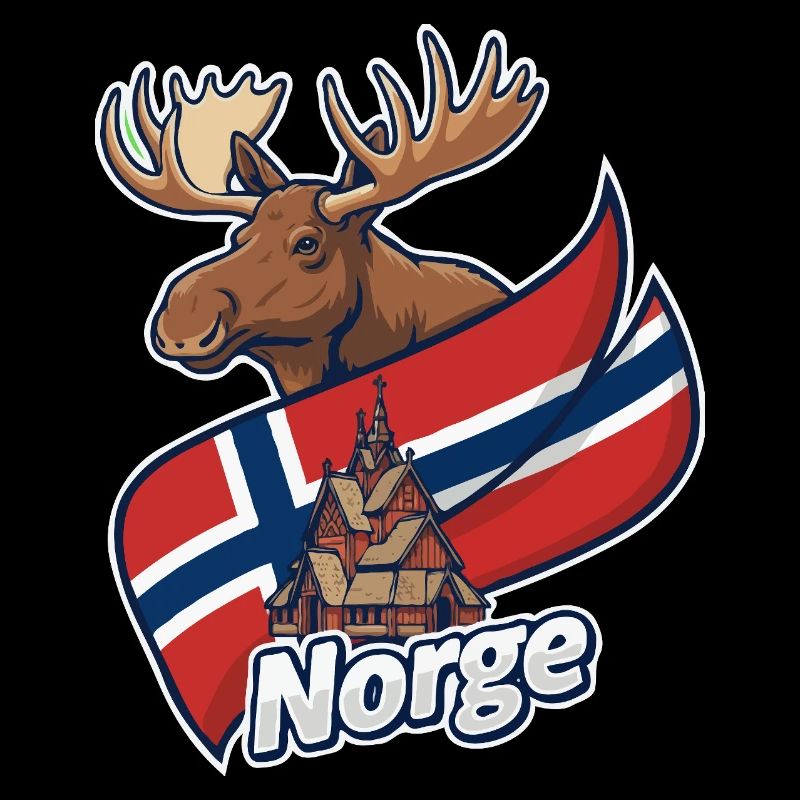 Drapeau norvégien de l’élan et de l’église