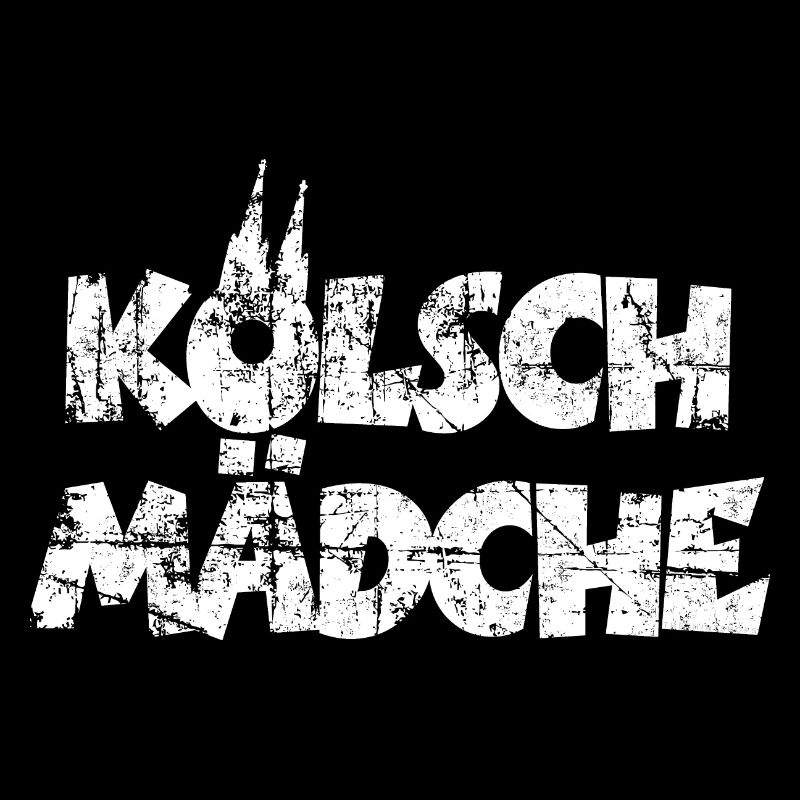 Kölsch Mädche mit Kölner Dom Köln (Vintage Weiß)