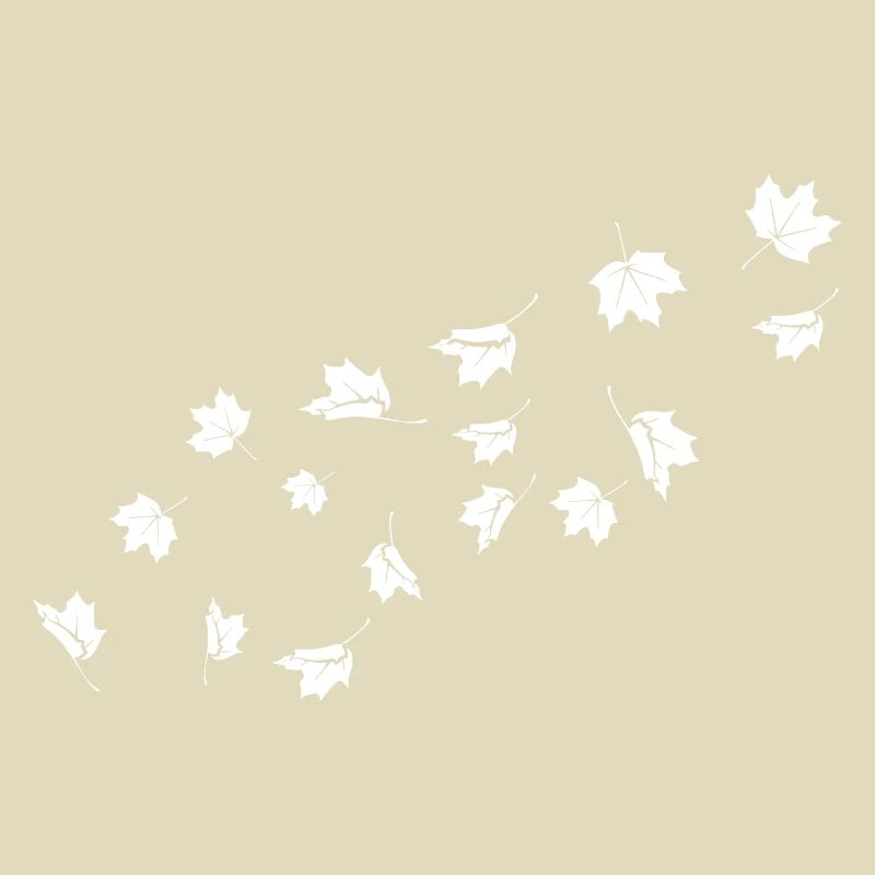 Minimalist maple leaves blowing in the wind
