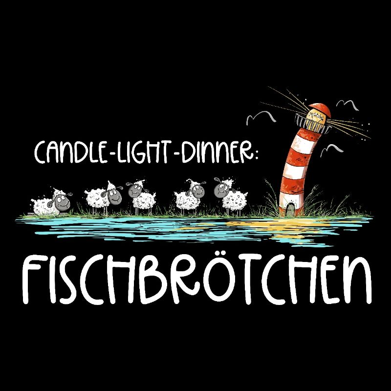 Candle Light Dinner Fischbrötchen Meer Spruch