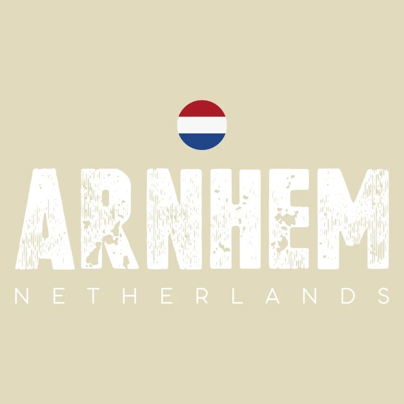 Arnhem Netherlands Distressed Text Logo