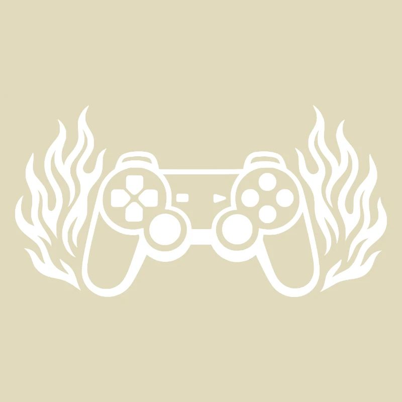 Flames controller, burning gamepad graphics