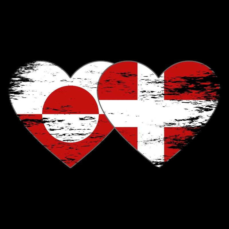 Cœur du drapeau du Groenland-Danemark utilisé