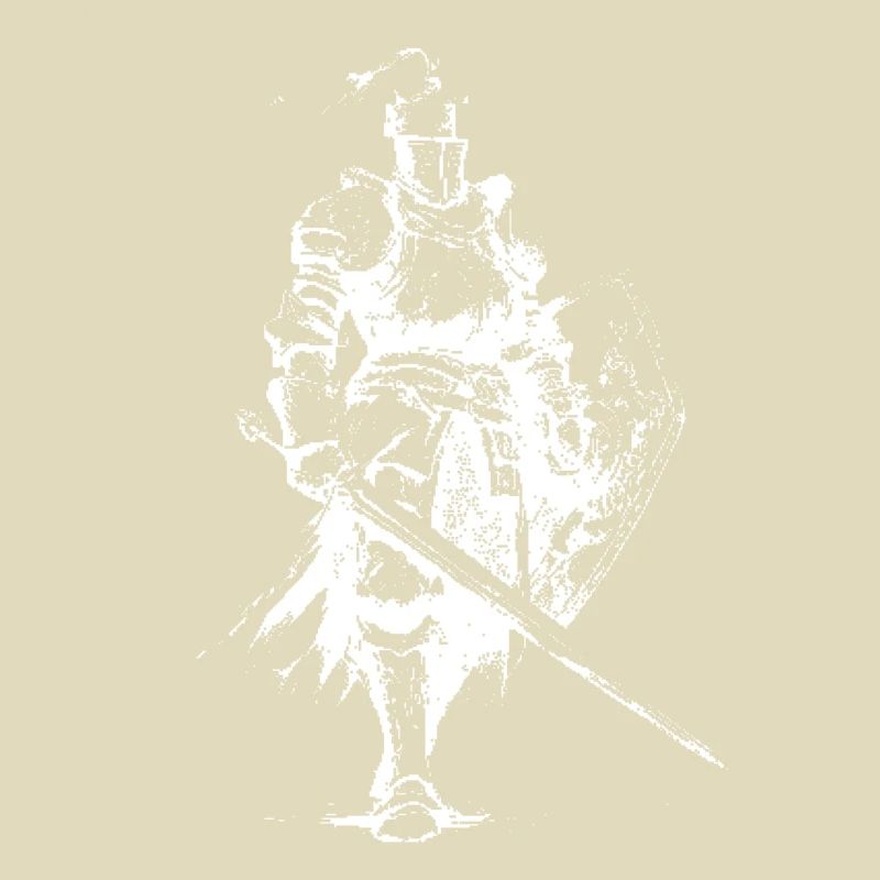 Silhouette de chevalier médiéval avec lance