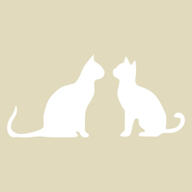 Cadeau Silhouettes de Chat 2 Chat Blanc
