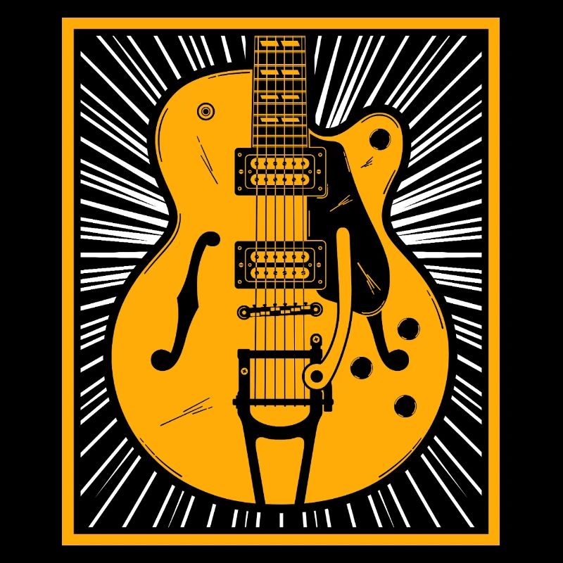 Silhouette de guitare rétro