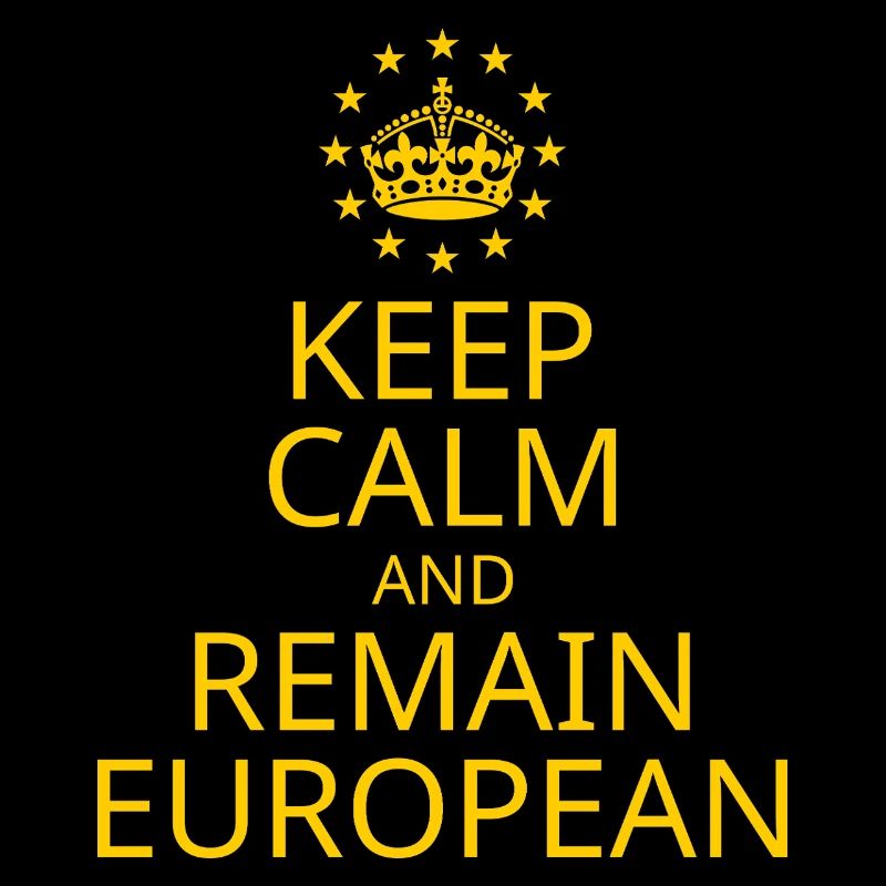 Modern Yellow Blue Keep Calm Crown Europe Vector