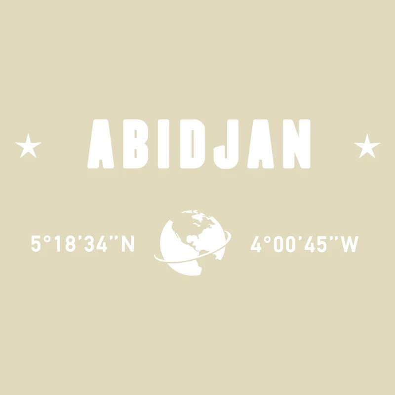Abidjan Ivory Coast Coordinates Earth White