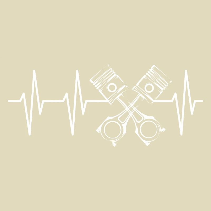 V8 Piston Pulse Racing Car Heartbeat Engine Logo