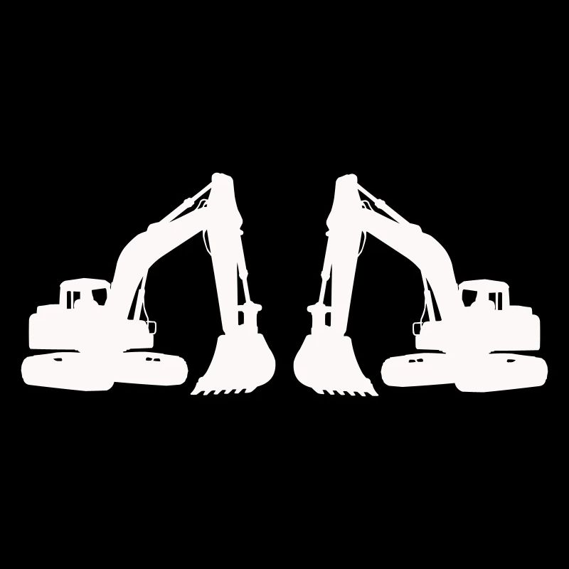 Doppel Bagger Silhouette
