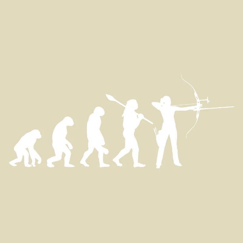 Evolution der Bogenschießfrau Bogenjägerin Sportgeschenk