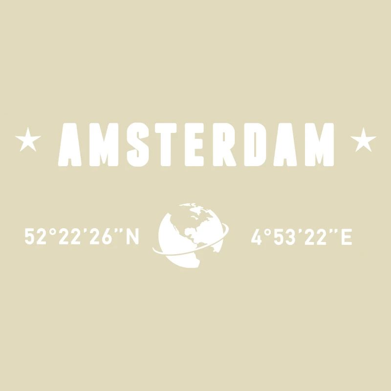 Amsterdam Netherlands Coordinates Gps Globe White