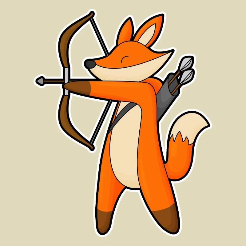 Renard comme archer avec flèche &arc