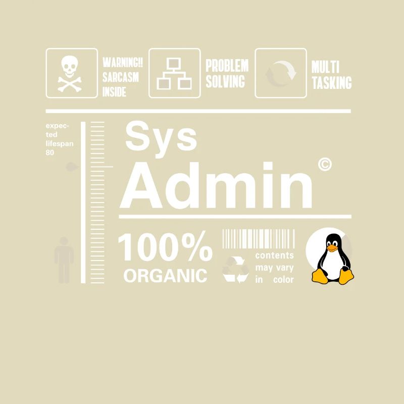 Sys Admin Penguin Ordinateur Nerd pc Platine cpu inh