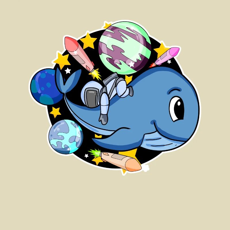 Astronaute dans l’espace avec une baleine