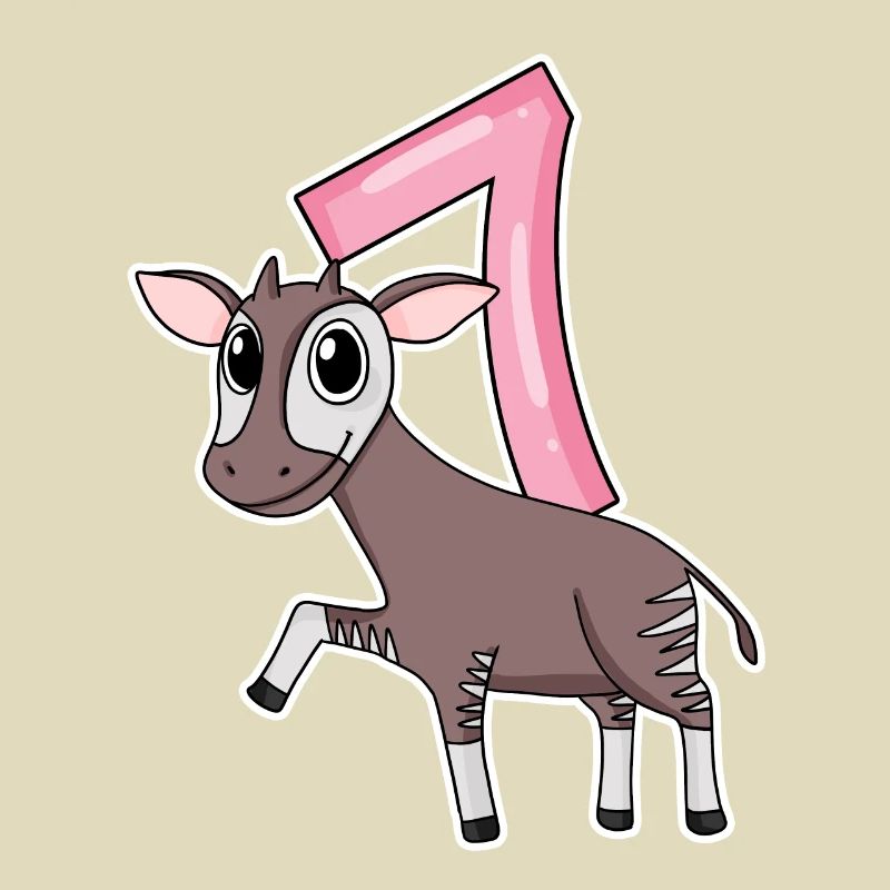 Fille de 7 ans Okapi cadeau de 7ème anniversaire