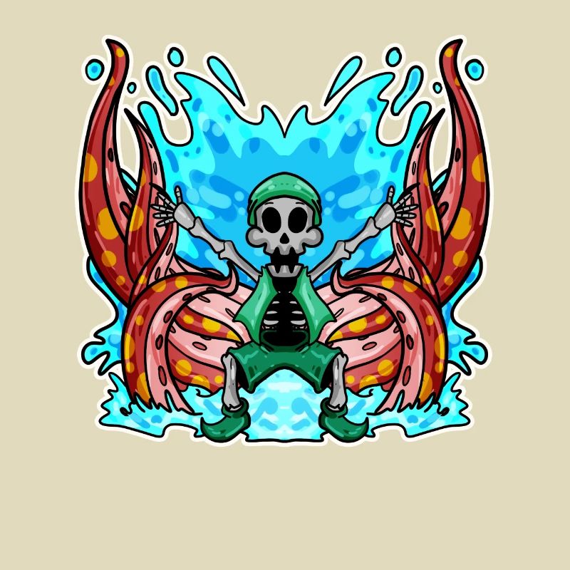 Skeleton Octopus Pirate