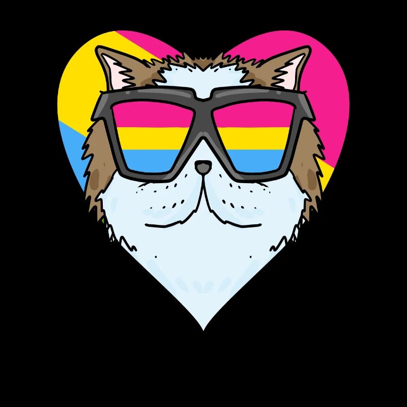 Pansexual Cat Persian Cat Heart Gift