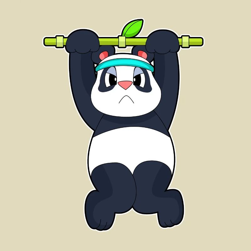 Panda Bodybuilder Pull-ups Bodybuilding