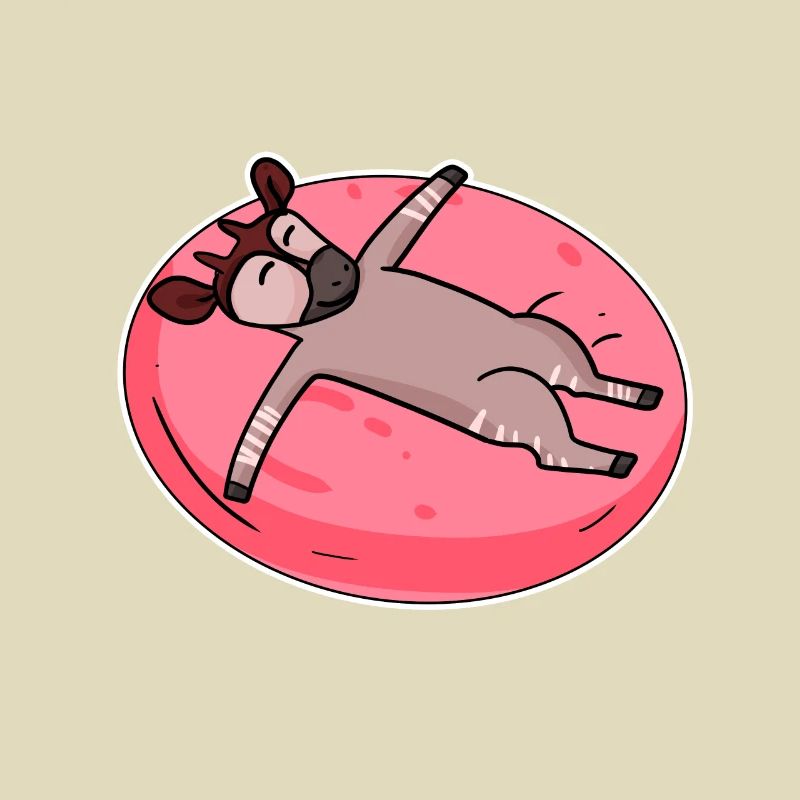 Sleeping okapi forest giraffe