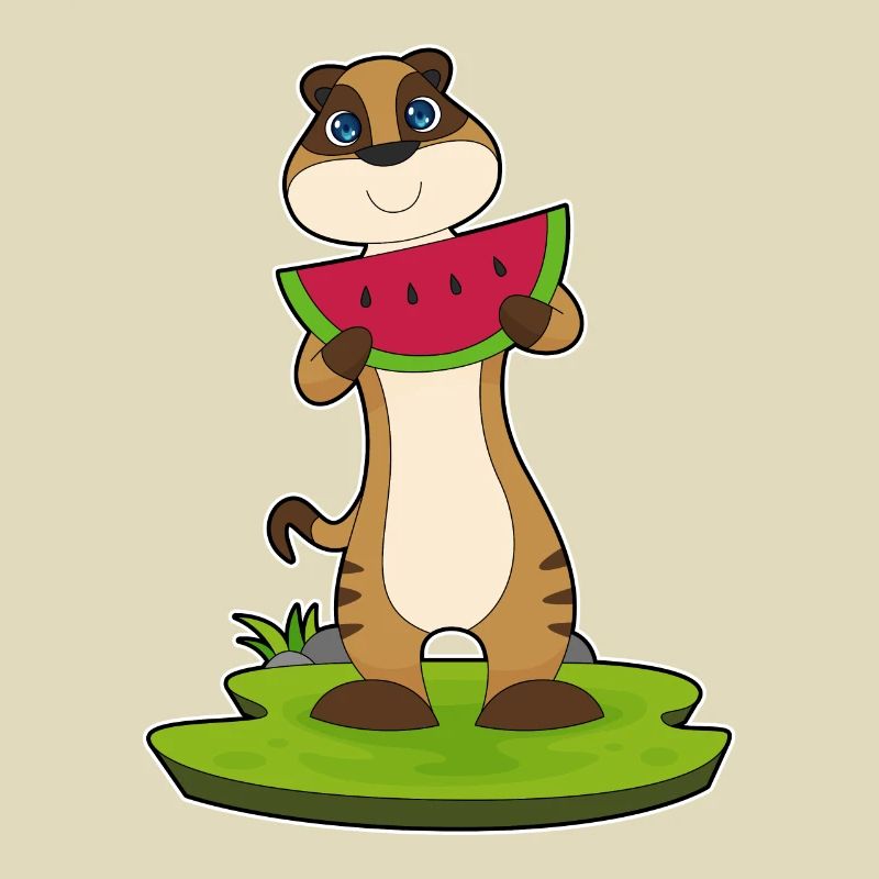 Suricate fruit de pastèque