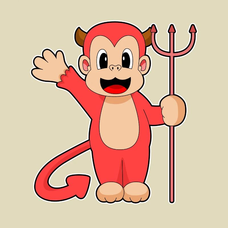 Singe Halloween Devil Trident