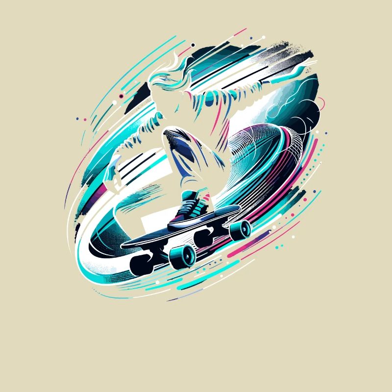 Longboarder auf Skateboard oder Longboard