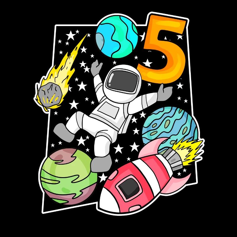 5e anniversaire Boy Astronaut Rocket