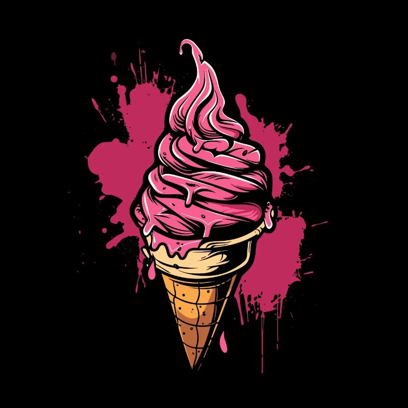 Crème glacée molle éclaboussures de couleur