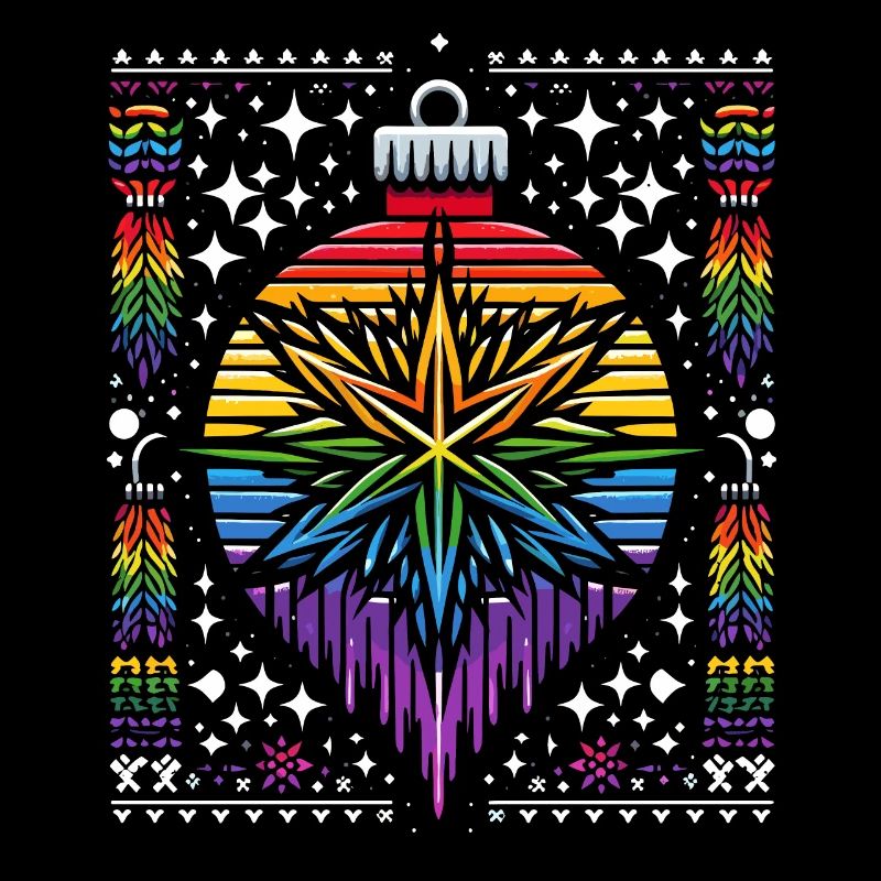 Christbaumkugel Strickmuster Regenbogen LGBTQ+
