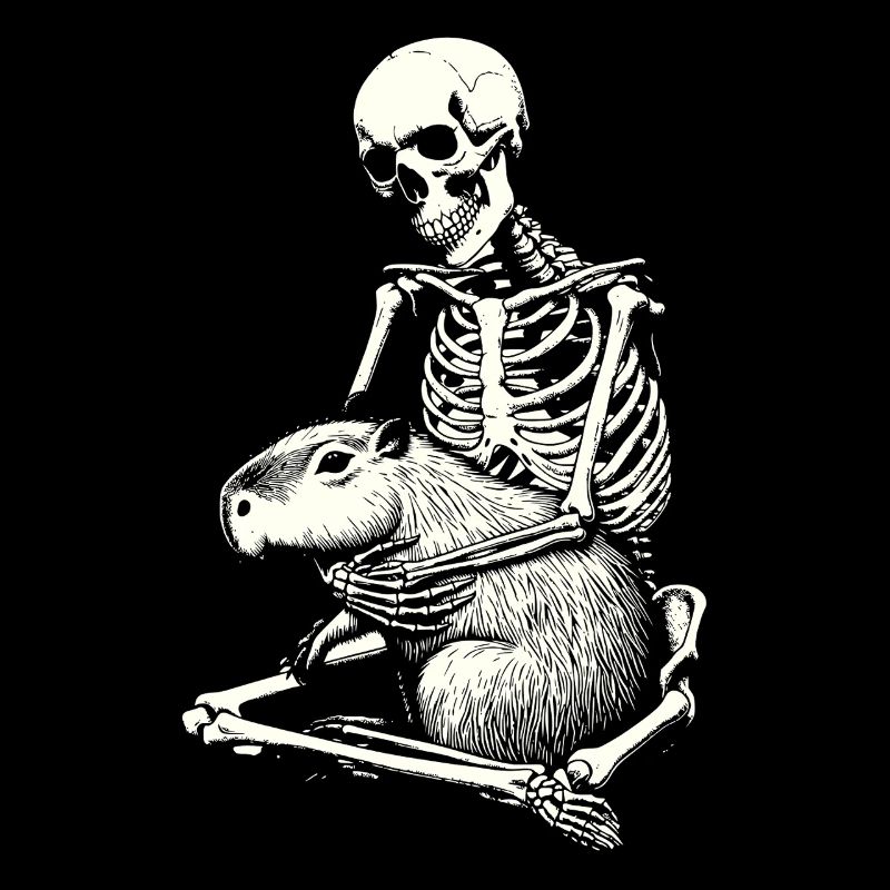 Capybara squelette étreignant