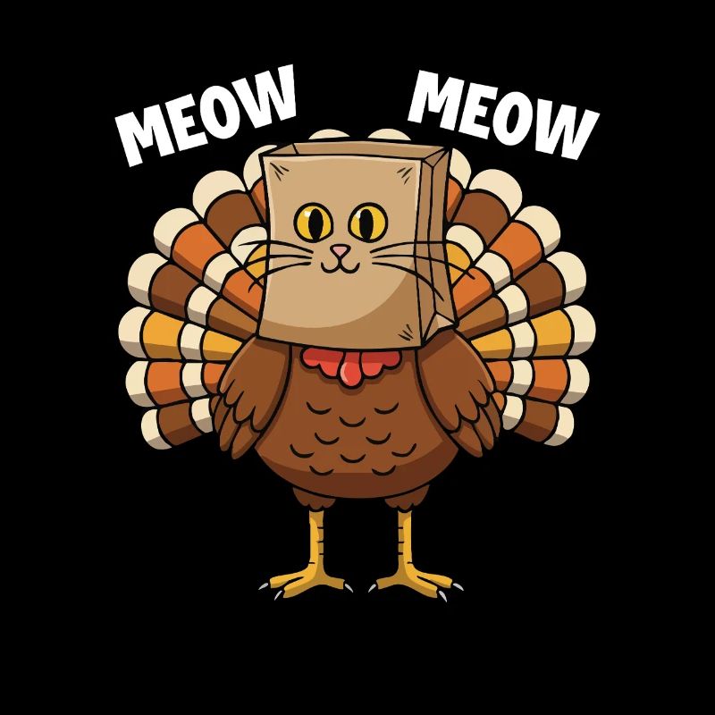 Dinde Chat Thanksgiving Récolte d’automne