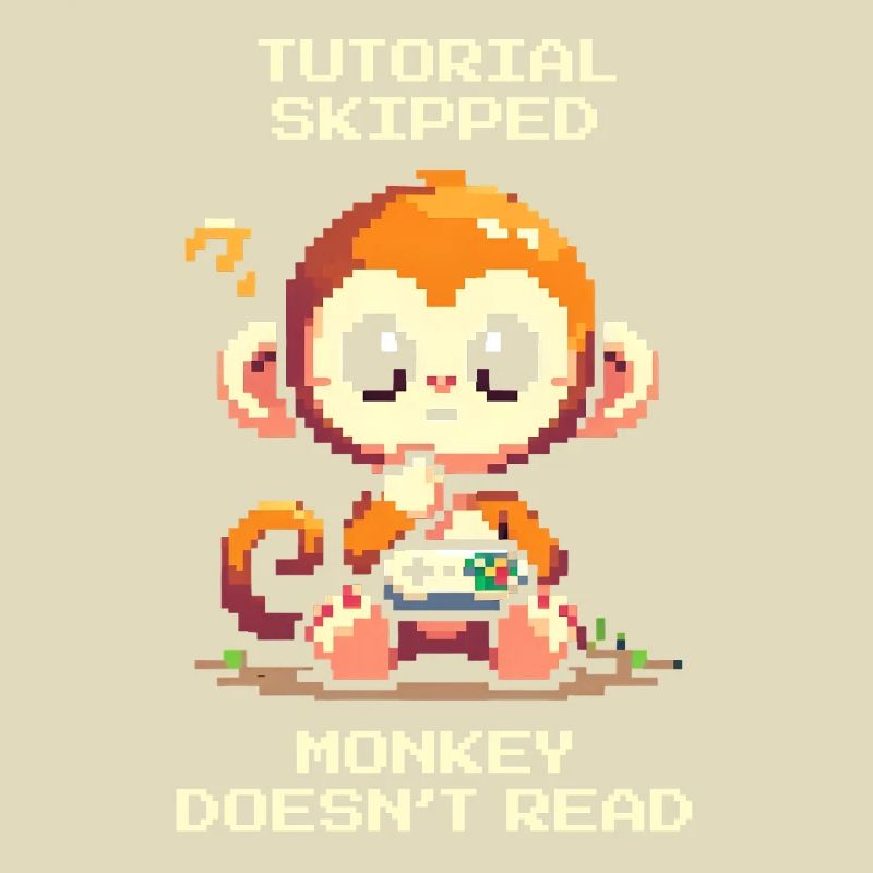 Tutorial geskippt – Affe liest nicht | Noob-Humor