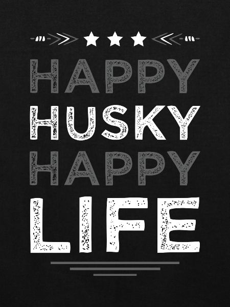 Husky Lebensfreude Schriftzug