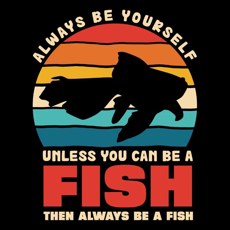 Fish Be Yourself Coucher de soleil rétro