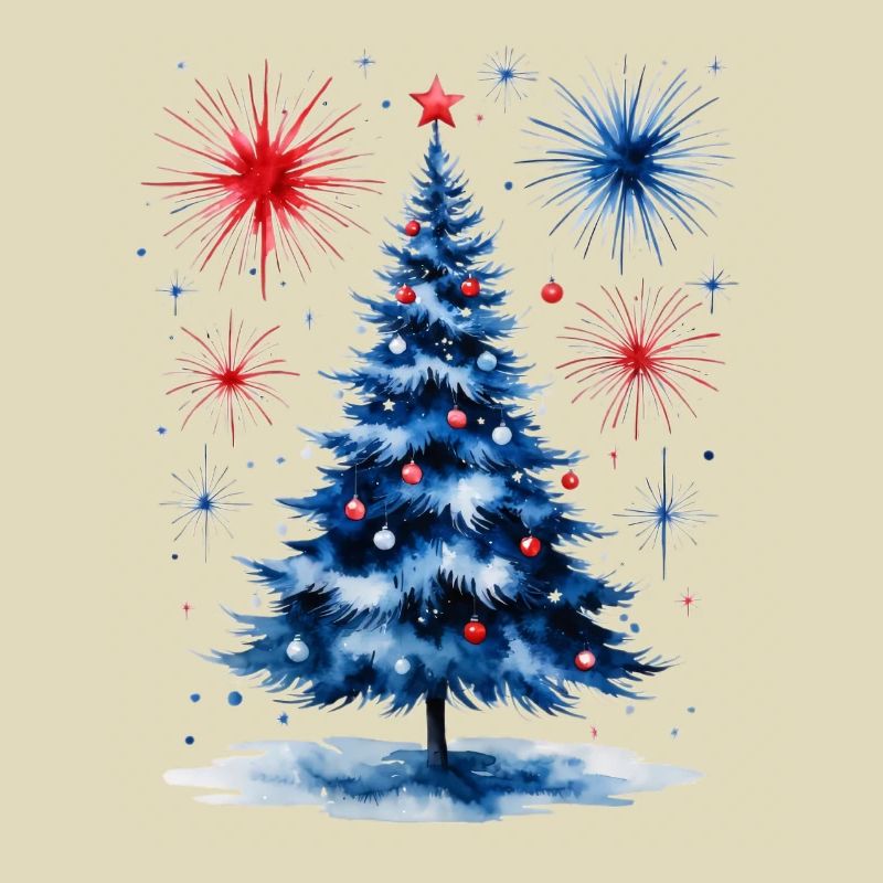 Fireworks Christmas Tree Pattern