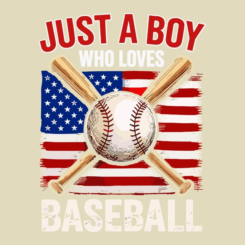 Garçon adore le baseball et le drapeau