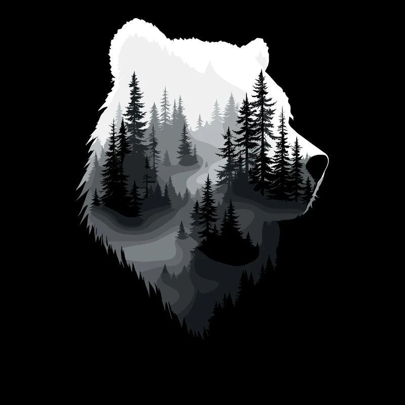 Bear, Forest, Nature, Wilderness, Animal, Bear Artwork