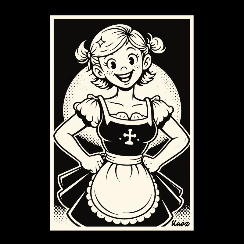 Dirndl Mädchen Cartoon