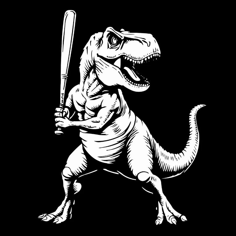 Baseball Baseballer Dinosaur Baseball Player