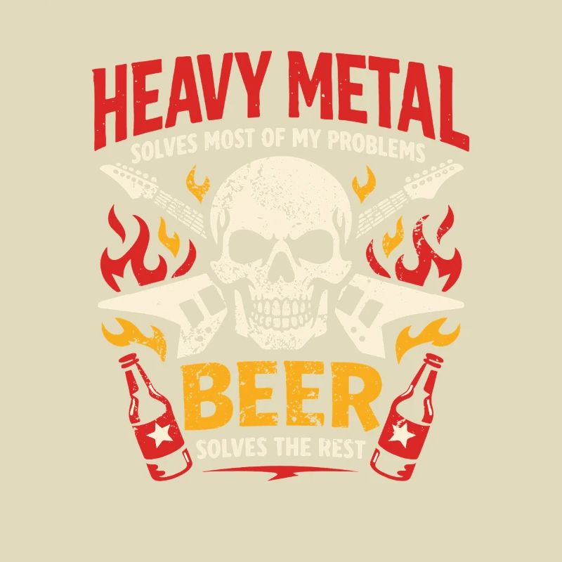 Heavy Metal solves my problems - Bier Spruch