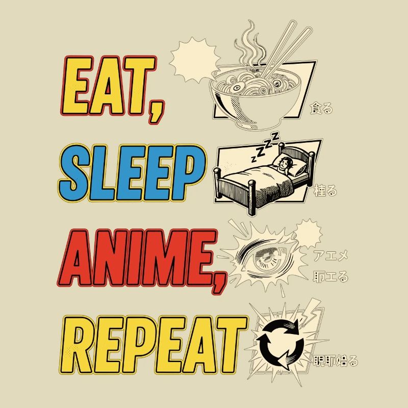 MANGER DORMIR ANIME RÉPÉTER