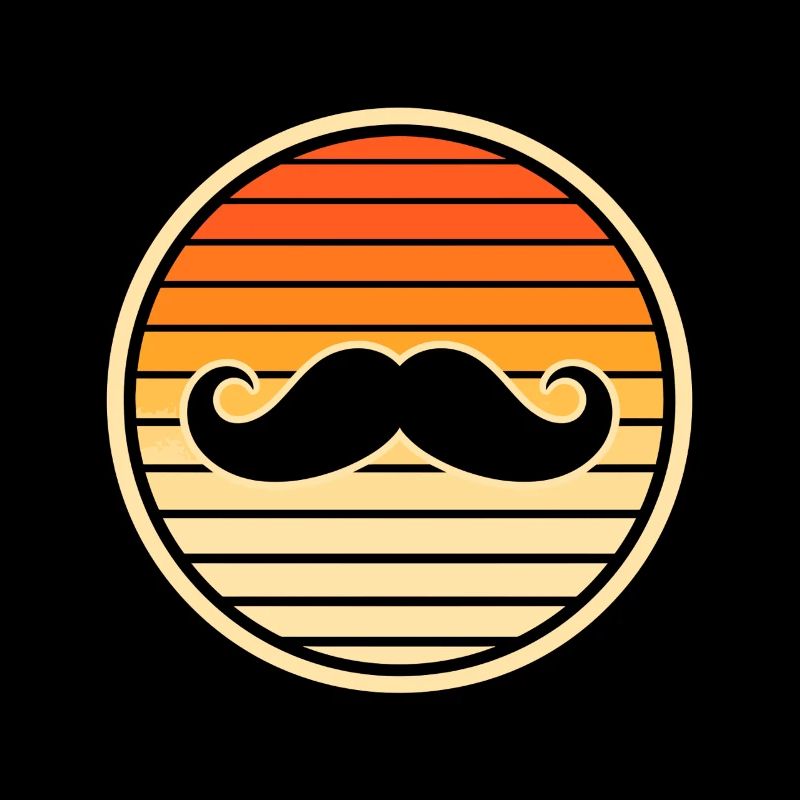 Retro trendiger Schnurrbart Sunset Hipster