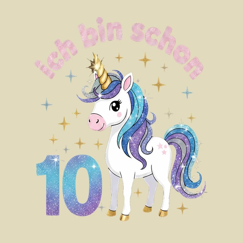 10. Geburtstag Einhorn Mädchen Ich bin schon 10