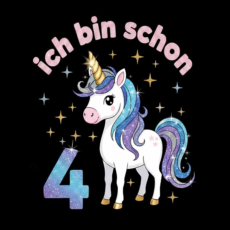 4. Geburtstag Einhorn Mädchen Ich bin schon 4